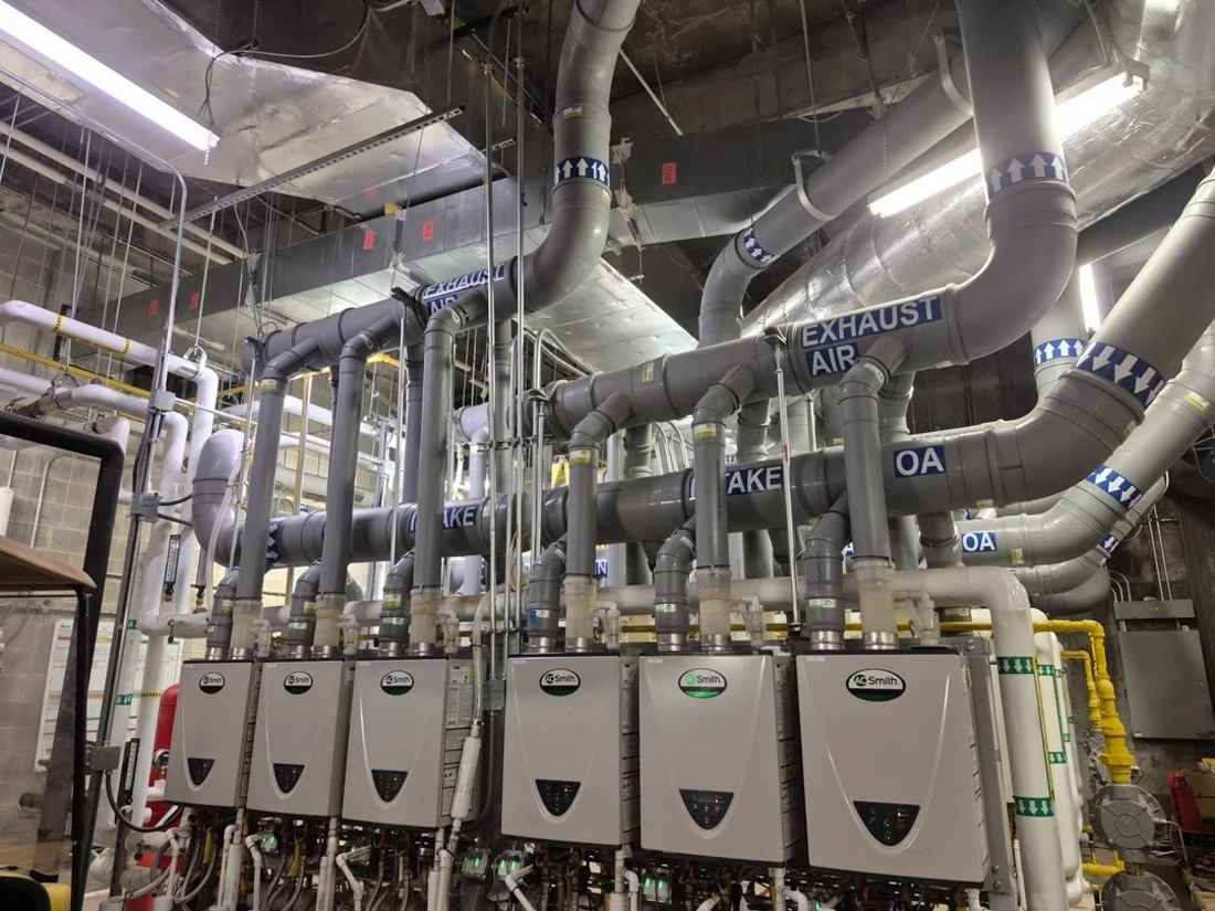 common venting appliances in mechanical room