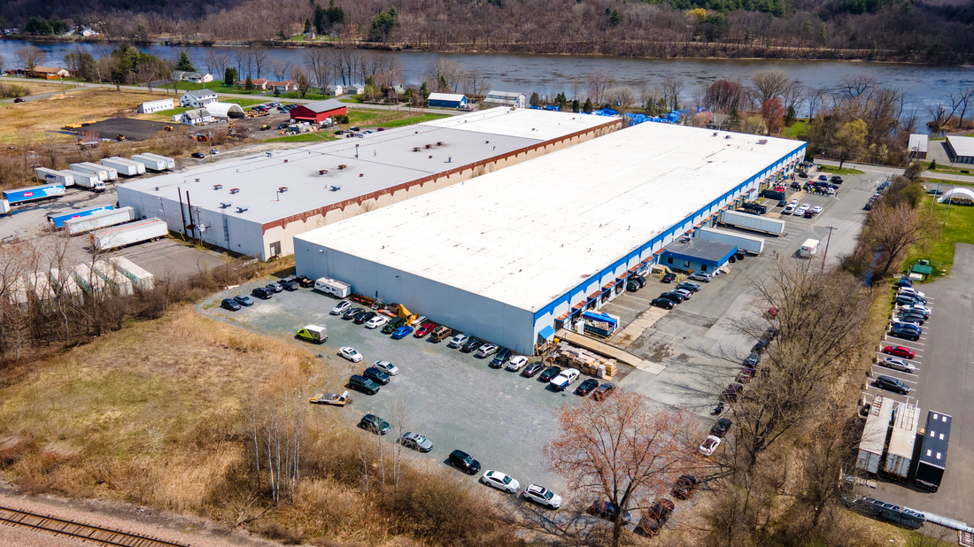 aerial photo of warehouse