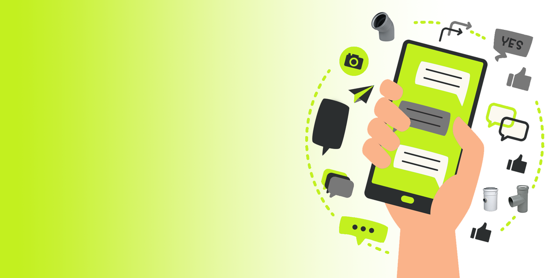 illustration of hand holding a phone receiving messages