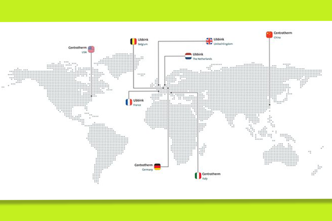 world map with all Centrotec locations